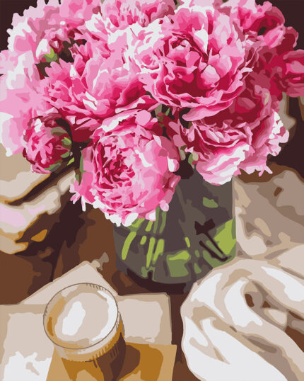 Картина за номерами "Півонії та ранок", 40*50см "SANTI" (955762)