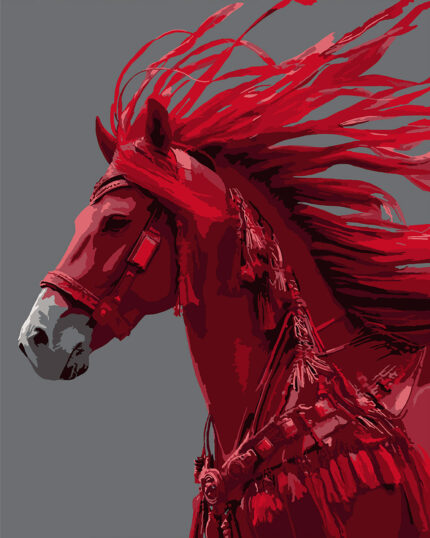 Картина за номерами "Червоний кінь", 40*50см "SANTI" (955768)