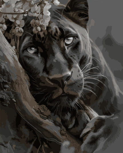 Картина за номерами "Чорна пантера", 40*50см "SANTI" (955763)