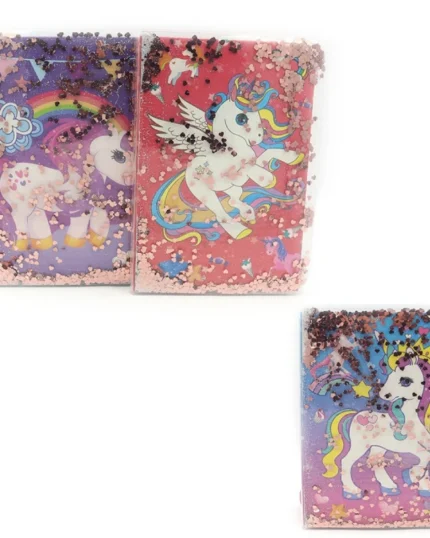 блокнот з рідиною і блискітками