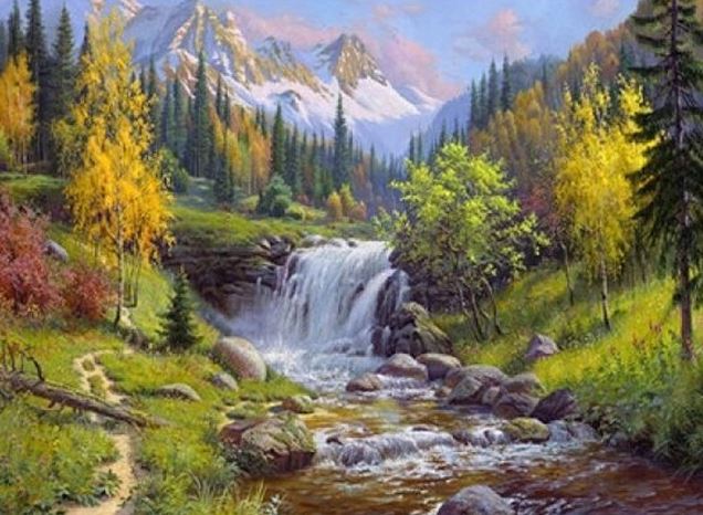 Алмазна мозаїка “Водоспад” 40х50 см на підрамнику Go to art (187025)