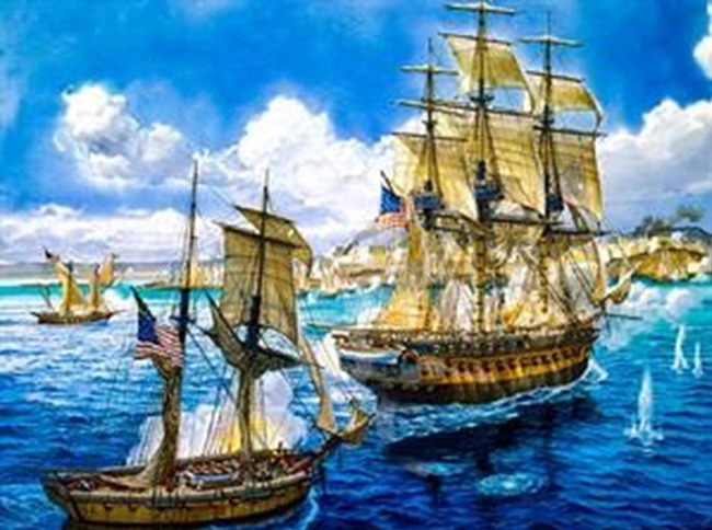 Алмазна мозаїка “Морський бій” 40х50 см на підрамнику Go to art (178983)