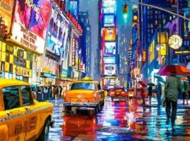 Алмазна мозаїка “Нічне місто” 40х50 см на підрамнику Go to art (178989)