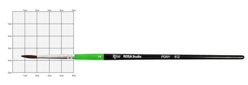 Пензлик поні кругла "ROSA Studio" /612/ №2, к.р.