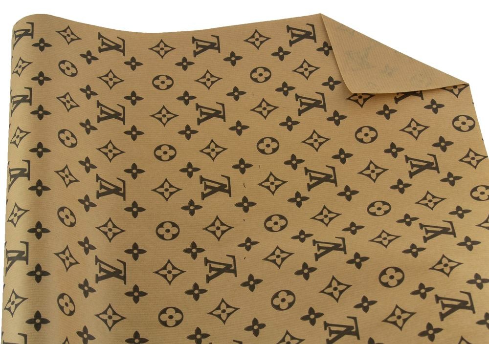 Папір пакувальний крафт двосторонній "Unison" /Пт 830.1/ "LOUIS VUITTON" на крафті, 0,7*7м , 1арк. Unison (Пт 830.1)