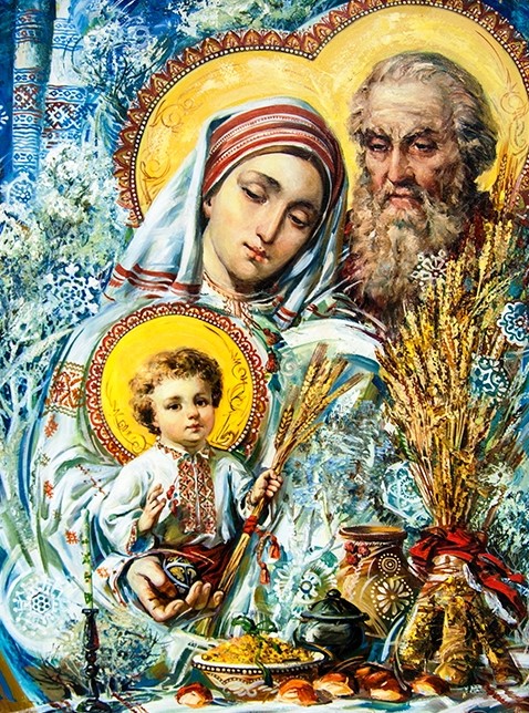Алмазна мозаїка “Різдво. Святе сімейство” 40х50 см на підрамнику Go to art (177442)