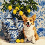 Картина за номерами Коргі та лимони 40x40 см Ідейка KHO6882