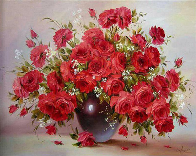 Алмазна мозаїка “Букет кохання” 30х40 см на підрамнику Go to art (187042)