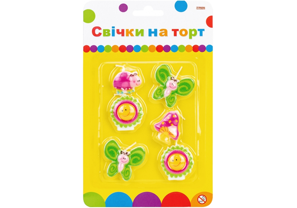 Набір свічки на торт "Maxi" /MX624030/ "Весна" 6шт (1/24)