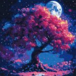 Картина за номерами Силует дерева 40x40 см Ідейка KHO6384