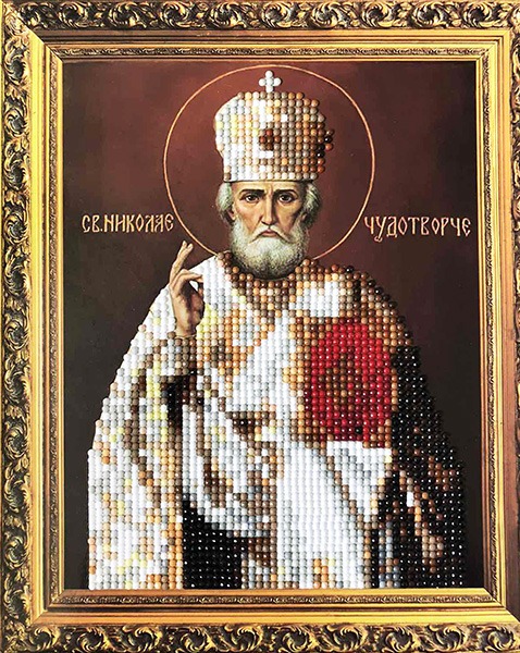 Алмазна мозаїка “Микола-Чудотворець” 21х25 см на картоні Go to art (188447)
