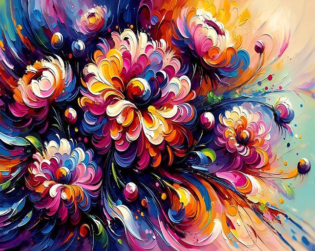 Алмазна мозаїка “Феєричні жоржини” 40х50 см Go to art (187095)