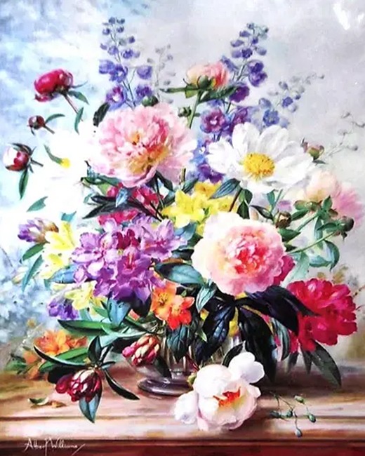 Алмазна мозаїка “Квітковий настрій” 30х40 см на підрамнику Go to art (178957)