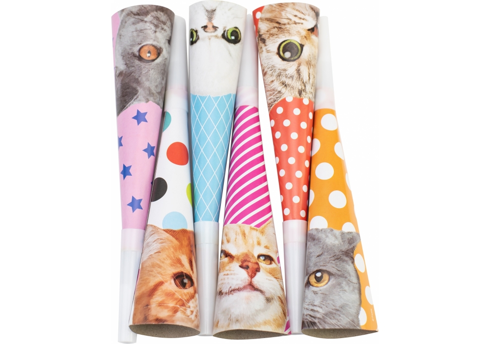 Набір горнів-гудків "Maxi" /MX433/ " Funny Cats" 6шт., 19см мікс (1/24)