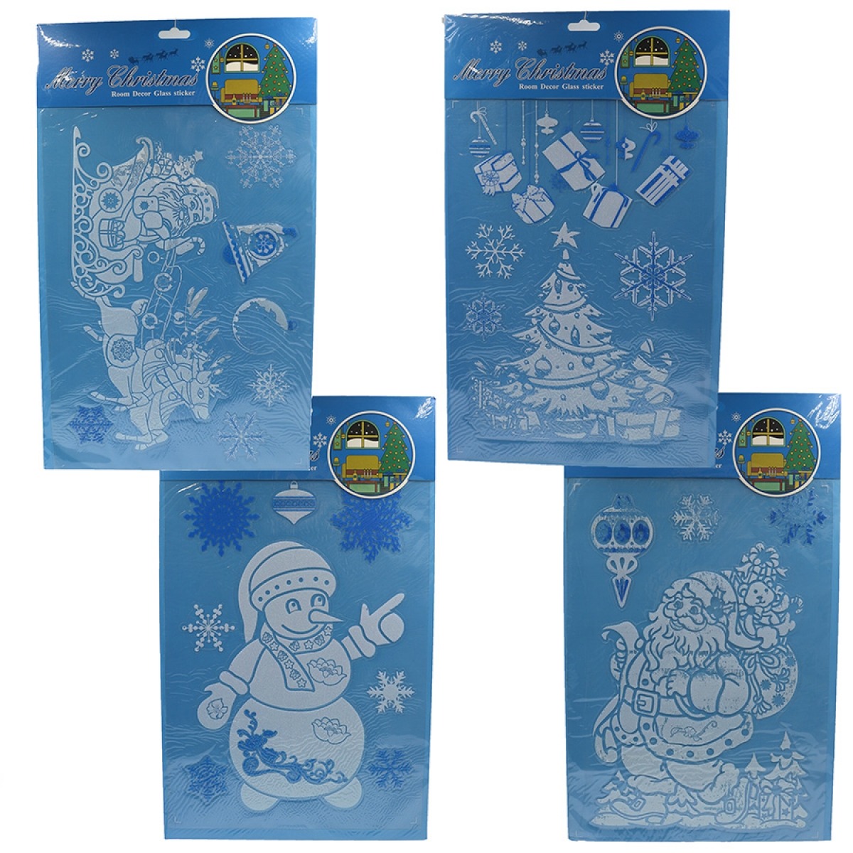Наліпки для вікон силікон "JO" /DSCN0933/ "Merry Christmas", 23*38см, мікс (1/12/600)