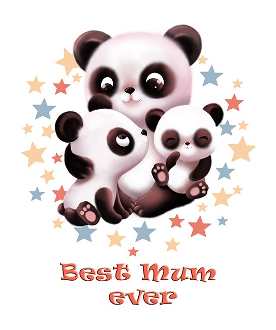 Алмазна мозаїка “Best mum ever. Панди” 21х25 см Go to art (177221) на картоні 5D