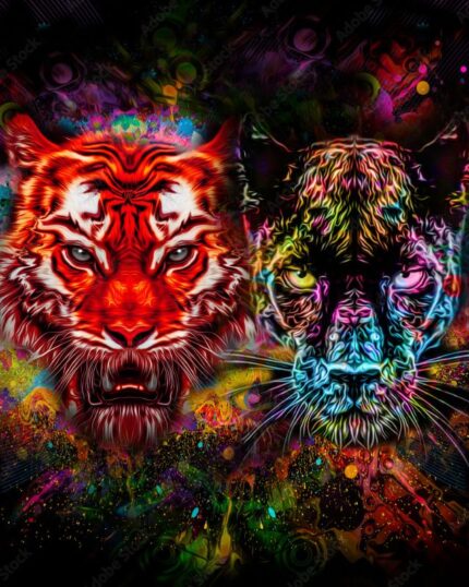 Алмазна мозаїка “Дикі кішки” 40х50 см на підрамнику Go to art (GLE70849_B)
