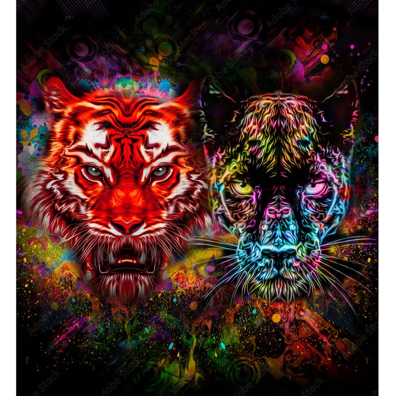 Алмазна мозаїка “Дикі кішки” 40х50 см на підрамнику Go to art (GLE70849_B)