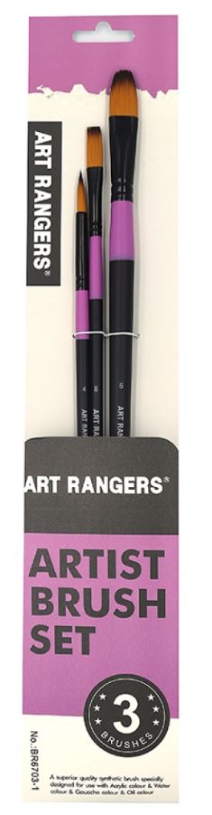 Набір пензлів "Art Rangers" /BR6703-1/ 3шт. нейлон (1/24)