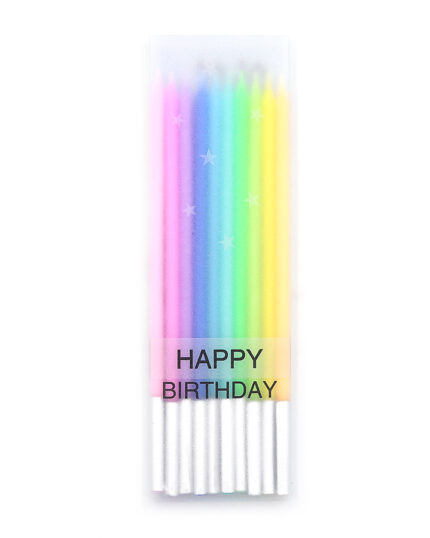 Набір свічок для торту "JO" /DSCN9311/ "Rainbow candle" 10шт., блістер (1/30)