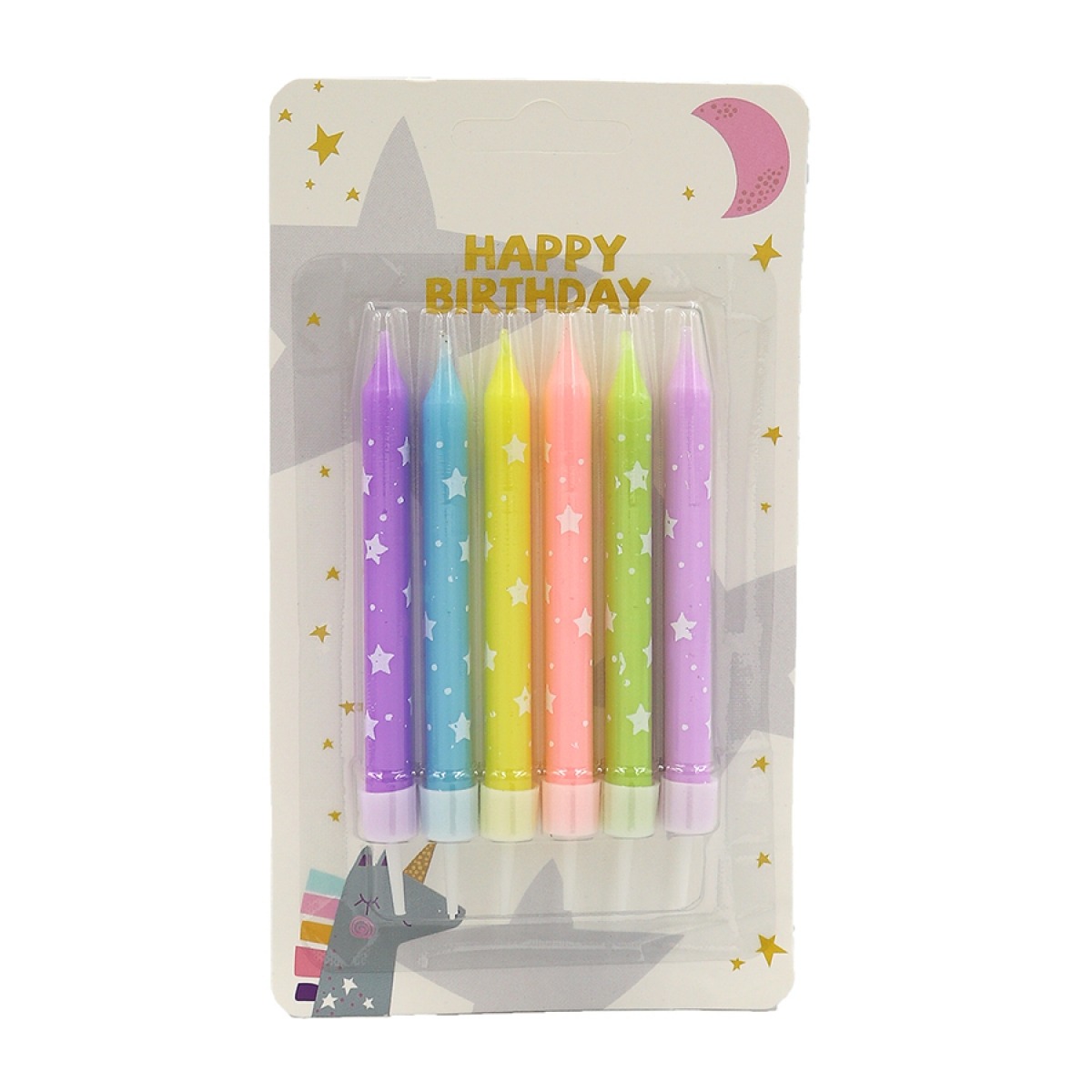 Набір свічок для торту "JO" /DSCN9323/ "Happy birthday" 6шт., блістер (1/24)