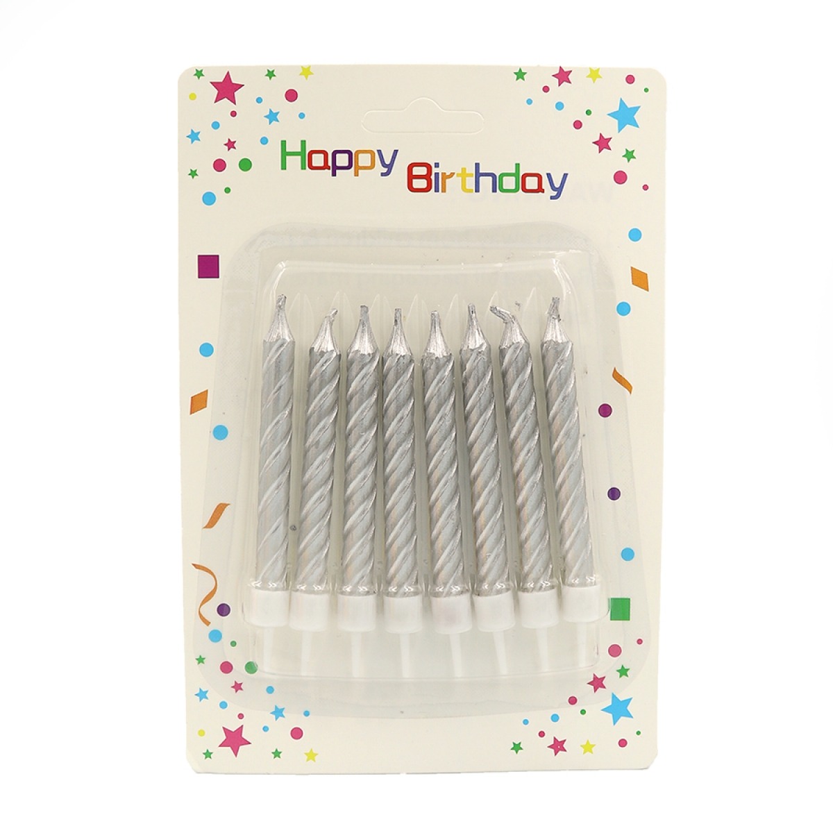 Набір свічок для торту "JO" /DSCN9339/ "Happy birthday" 8шт., блістер (1/36)