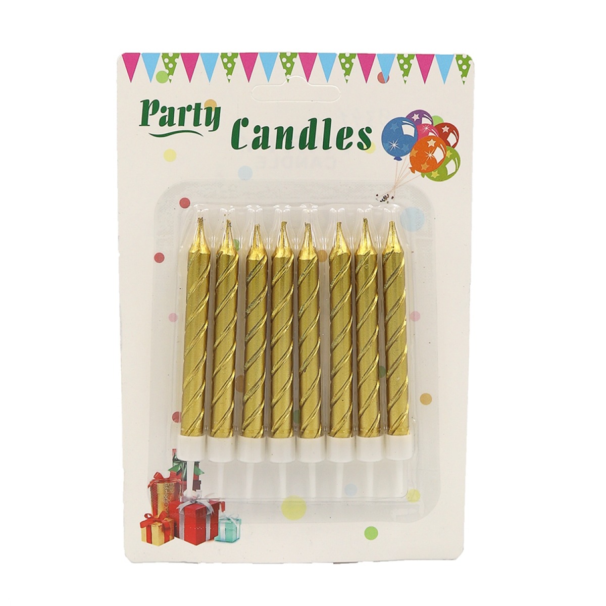 Набір свічок для торту "JO" /DSCN9341/ "Party candles", 8шт., блістер (1/24)