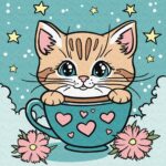 Картина за номерами Чудовий котик 25x25 см Ідейка KHO6280