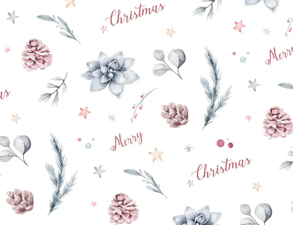 Папір пакувальний офсет "Unison" /PCZ10070-10-621/ Новорічний Merry Christmasна білому 0,7*1м, 10арк. Unison (PCZ10070-10-621)