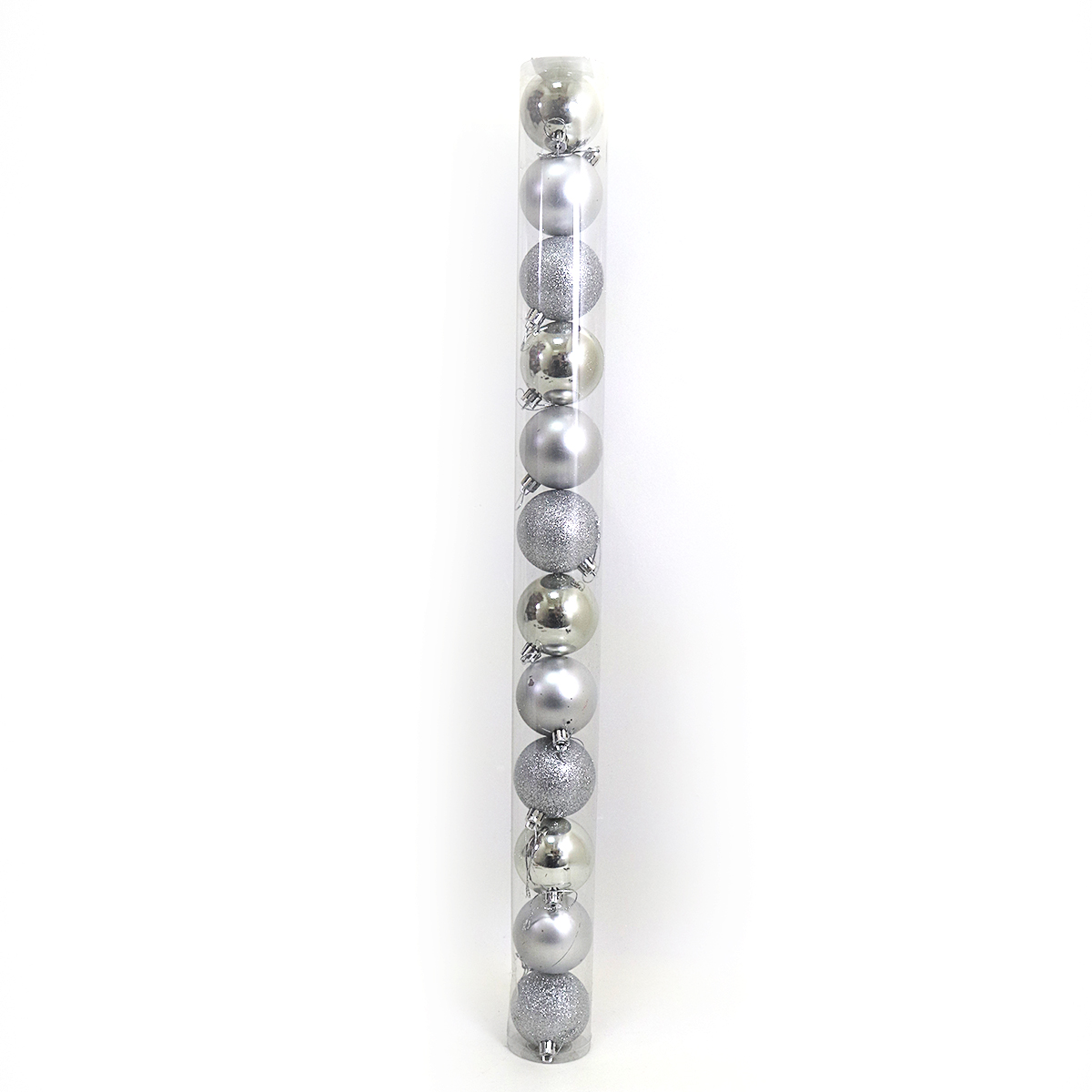 Набір новорічних кульок "JO" /DSCN0922-6-12-S/ тубус "SILVER" 6см,/12шт., PVC,