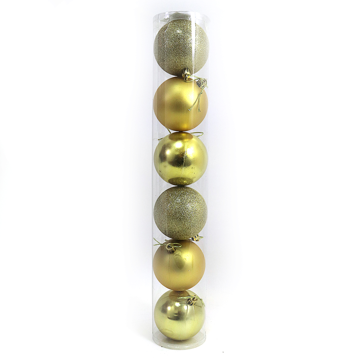 Набір новорічних кульок "JO" /DSCN0922-7-6-G/ тубус "GOLD" 7см,/6шт., PVC