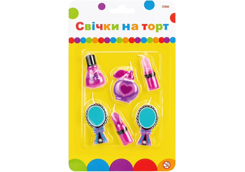 Набір свічки на торт "Maxi" /MX624031/ "Мейкап" 6шт (1/24)