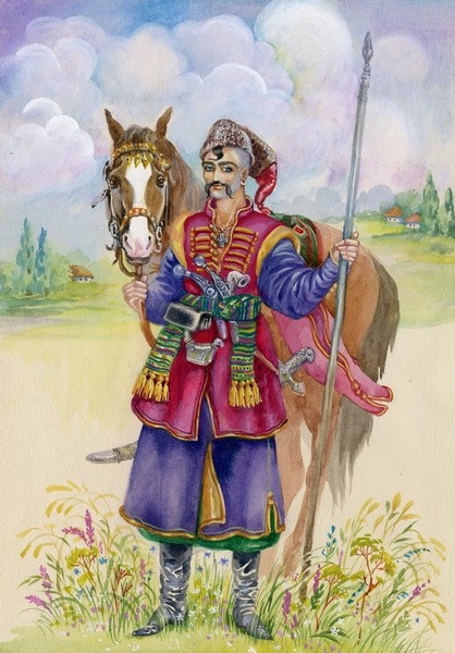 Алмазна мозаїка “Козак” 40х50 см на підрамнику Go to art (189742)