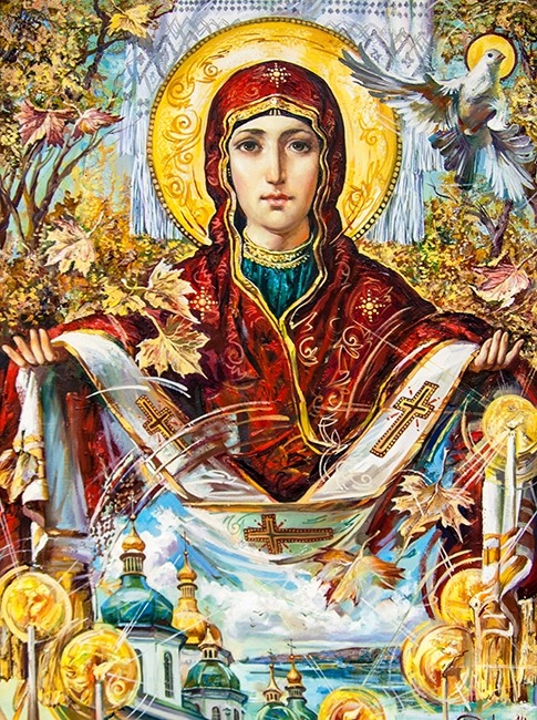 Алмазна мозаїка “Свята Покрова” 30х40 см на підрамнику Go to art (189789)