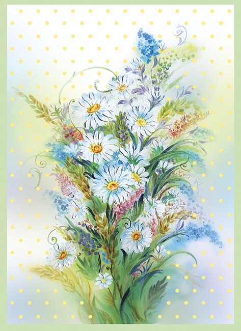 Алмазна мозаїка “Ромашки” 21х25 см на картоні 5D Go to art (189587)
