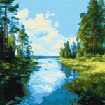 Картина за номерами Тінь і блиск води 40x40 см Ідейка KHO6408