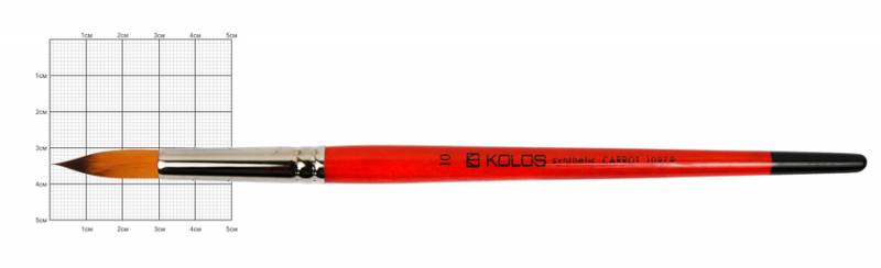 Пензлик синтетика кругла "KOLOS" Carrot /1097R/ №10, к.р. (1/12)