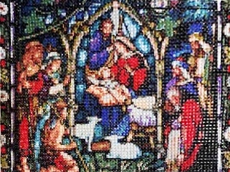Алмазна мозаїка “Вітраж «Вертеп»” 30х40 см на підрамнику Go to art (178649)