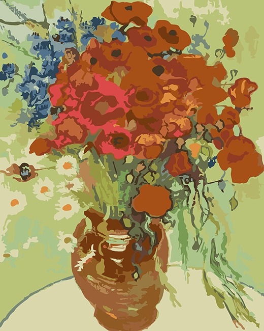 Алмазна мозаїка “Маки та ромашки” 20х30 см на підрамнику Go to art (189725)