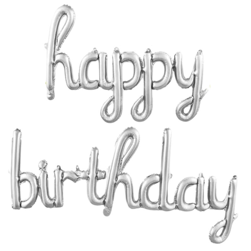 Кулька гірлянда WB Happy (45*88см) Birthday (120*53см) срібло (1/12) WB (10430)