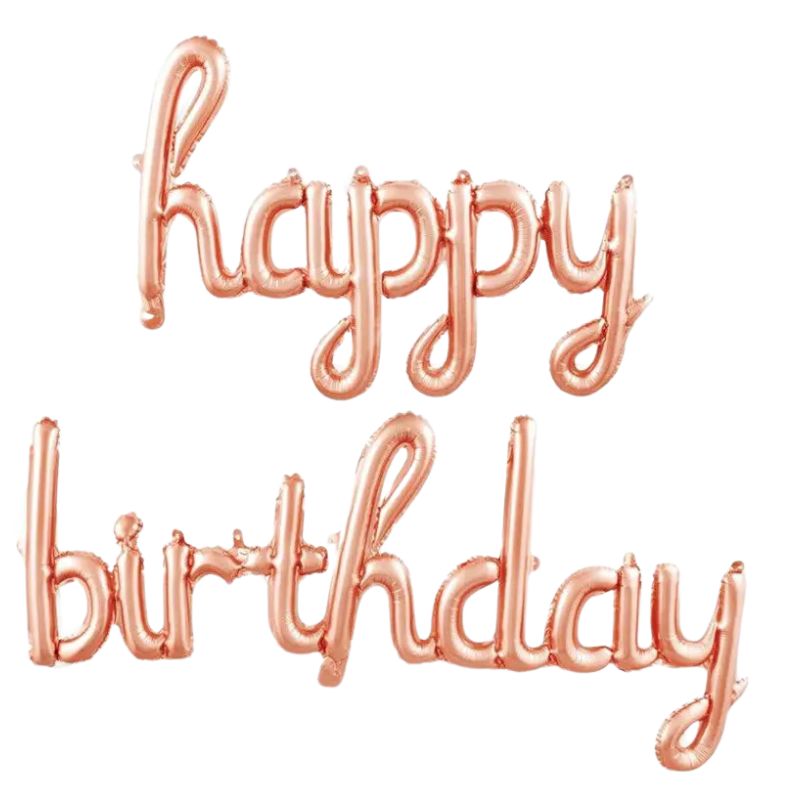 Кулька гірлянда WB Happy (45*88см) Birthday (120*53см) рожеве золото (1/12) WB (10432)