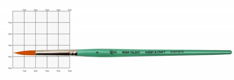 Пензлик синтетика кругла для декору "ROSA TALENT" HOBBY & CRAFT, 6, к.р. (1/12)