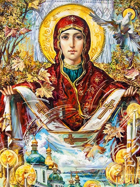 Алмазна мозаїка “Свята Покрова” 40х50 см на підрамнику Go to art (177261)