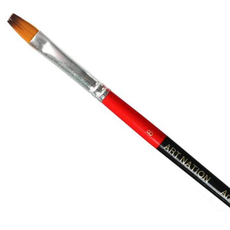 Пензлик нейлон "Art Nation" №8 /BR8572-8/ плоский 19,5*0,9 см (1/20)