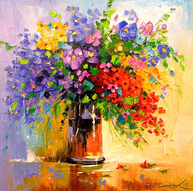 Алмазна мозаїка “Букет польових квітів” 30х30 см Go to art (177149)