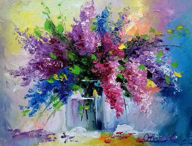 Алмазна мозаїка “Букет бузку” 30х40 см Go to art (177126)