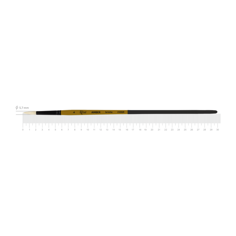 Пензлик щетина кругла "ROSA" AMBER 2306R, №4, д.р. (1/12)