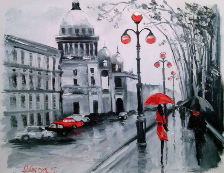 Алмазна мозаїка “Woman in red” 30х40 см Go to art (177135)
