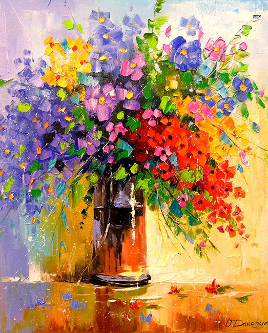 Алмазна мозаїка “Букет польових квітів” 40х50 см Go to art (177096)
