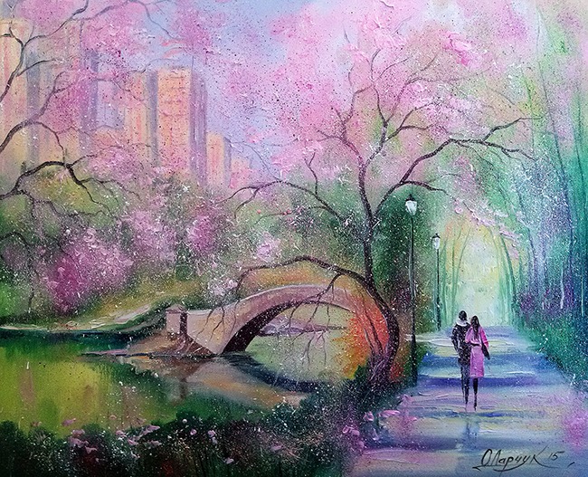 Алмазна мозаїка “Весняна прогулянка в парку” 40х50 см Go to art (177103)